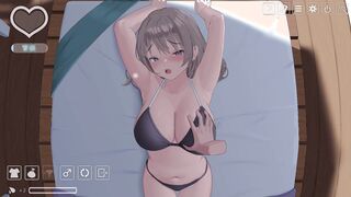 [# 03 Natsuguro Lesson Live Commentary] I can't stand the big breasts lady and can not stand it outdoors (live2D anime doujin eroge.