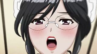 A Maid with Huge Tits and Glasses Likes to Get Cum in the Missionary Position