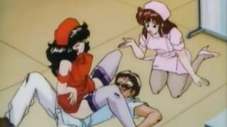 Lesbian anime nurses strapon fucking