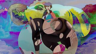 Darkness lured Kazuma with torn tights in a dog pose, and he fucked her from behind !Hentai,Cartoon,