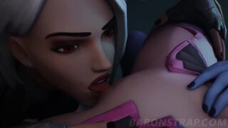 Submissive D.Va Feeds Her Pussy to Ashe