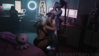 Submissive D.Va Feeds Her Pussy to Ashe