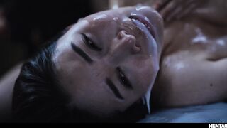 3d Anime Horror Live Action - Asian Rikako Katayama Girl Gets Creampied by Leana Lovings 