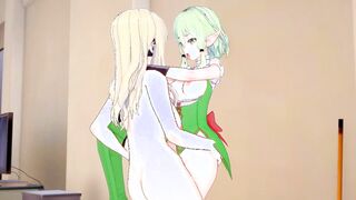 [Goblin Slayer] Futanari Sword Maiden fuck High Elf Archer(3d hentai)
