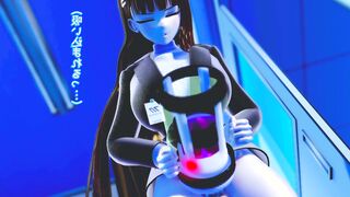 Blue Archive Rio tries a Futa Masturbation device in public