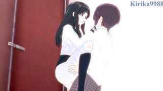 Komichi Akebi and I have intense sex in the restroom. - Akebi's Sailor Uniform Hentai