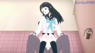Komichi Akebi and I have intense sex in the restroom. - Akebi's Sailor Uniform Hentai