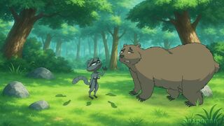 FURRY BEAR FUCKS RACOON-GIRL!