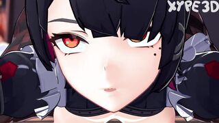 Jane Doe gives Ellen Joe a thick creampie (Futanari, Hardcore, Doggystyle)