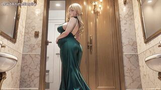 Hot Futanari Pounds Her Friend's Asshole in Steamy Bathroom - Deep Anal