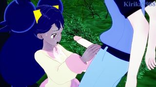 Iris and I have intense sex in the park at night. - Pokémon Hentai