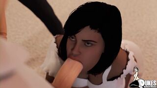 2D & 3D MILF takes BBC in every hole