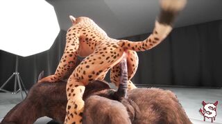 Sexy furry gets fucked by a monster cock