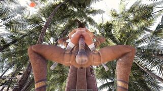 Lara Croft's secret fetish turned into pregnancy from this mysterious statue. part 2