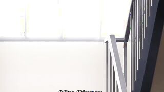 A School Where Love Is Unnecessary - Chubby masochist orgasms while being fucked on the stairs