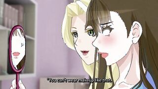 Meijyou Infatuation 3 - Chinese college woman is fucked by hentai blonde lesbian in dorm room