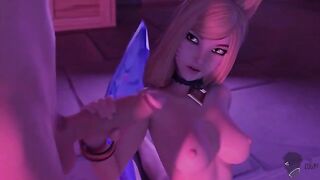 Casting Call - KDA Ahri and Akali get 3D double penetration in anal group sex