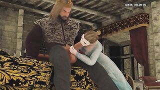 Kingdom of Heaven - Priest watches while cheating wife is 3D ass fucked by big dick king