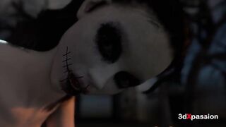 Pumpkin Patch Pleasure A Secret Fuck in the Graveyard - 3D cosplay sex and cumshot
