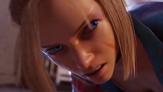 Cammy Too Arogant - Street Fighter babe Cammy rough fucked in butt sex threesome