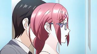 Corporate Cinderella 2 - Busty hentai boss is fucked from behind in the locker room
