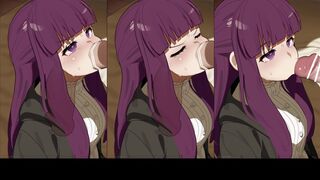 Fern hentai blowjob cum belly