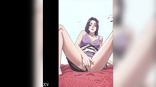 Hot horny hentai girl play with pussy