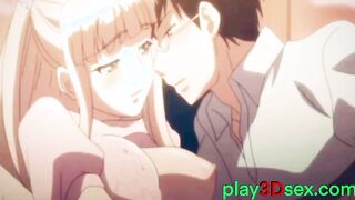 Nerd licked pussy and fucked a beautiful young girl (Cool Hentai)