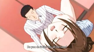 Hentai MILF with natural tits tries elevator sex