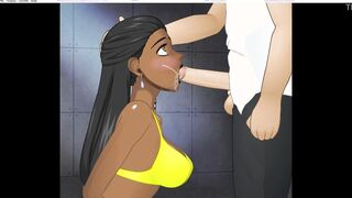 Black hentai babe s on big white cock
