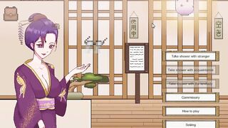 Pretty women bathing in public in erotic hentai gameplay video