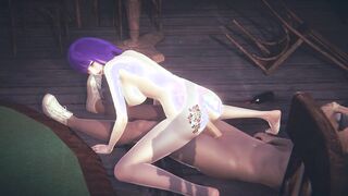 Genshin Impact Hentai - Baal blowjob, handjob and fucking with creampie