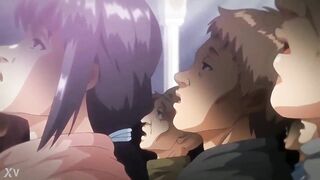 Hentai girl is fucked in front of the crowd