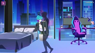 Cute gamer lady having sex in night gamer new erotic hentai game video