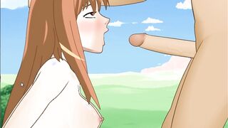 Local Wolfgirl Holo Goes Gagging Blowjob Horo Hentai Spice And Wolf Horo