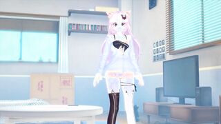 Tight anime hipster cat girl gets two massive creampies - Hentai anime