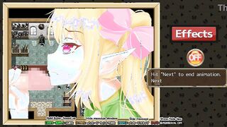 Cute blonde doing a handjob and then a blowjob in El shotenken erotic hentai game