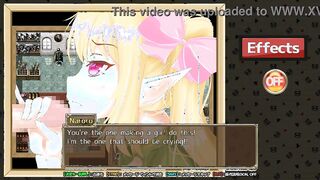 Cute blonde doing a handjob and then a blowjob in El shotenken erotic hentai game