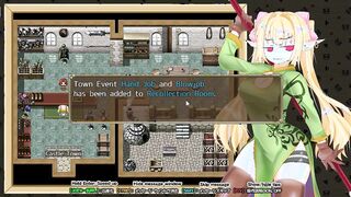 Cute blonde doing a handjob and then a blowjob in El shotenken erotic hentai game