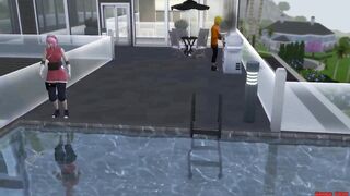 Wife Exchange With Hinata and Sakura Naruto Hentai Pool Day
