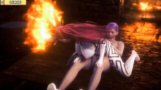 Hentai 3D - Beautiful big-breasted fire dragon sisters