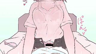 Animated hentai friend eats friend on all fours and moans a lot