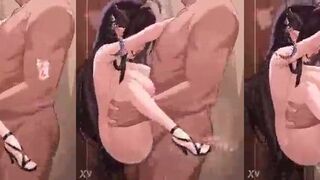 He gives it hard in the ass. Very good hentai