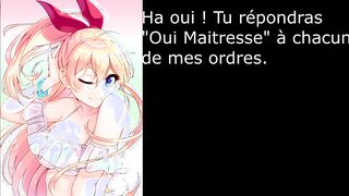 JOI hentai kirisaki chitoge, anal play, ice, femdom, humiliation
