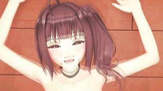 Ejaculation on a belly of hot Hentai girl