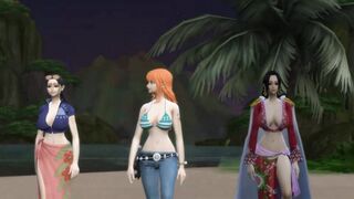 Hentai Porn with Nami Boa Nico and Master Roshi