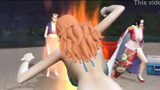 Hentai Porn with Nami Boa Nico and Master Roshi
