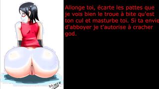 Joi hentai fr Sarada Pet tranformation Ass Femdom Pissplay Cum eating instruction