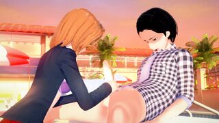 Freckled teen jerks off a guy on vacation - 3D Hentai Sex Animation
