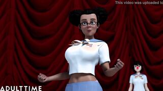 Busty Hentai Babes Fuck While Everyone Is On Gone